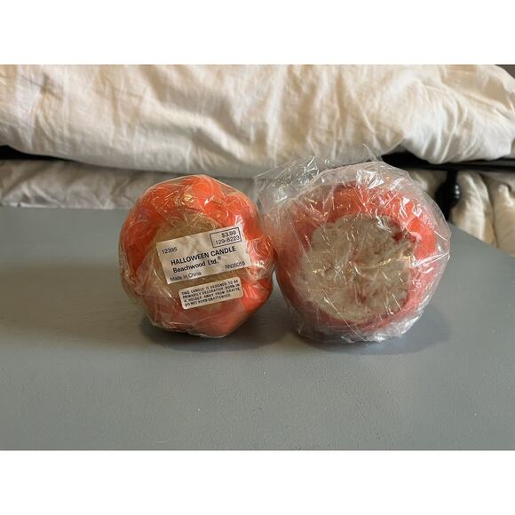 Vintage Halloween Pumpkins Foam Wax Candle NOS - Picture 5 of 6